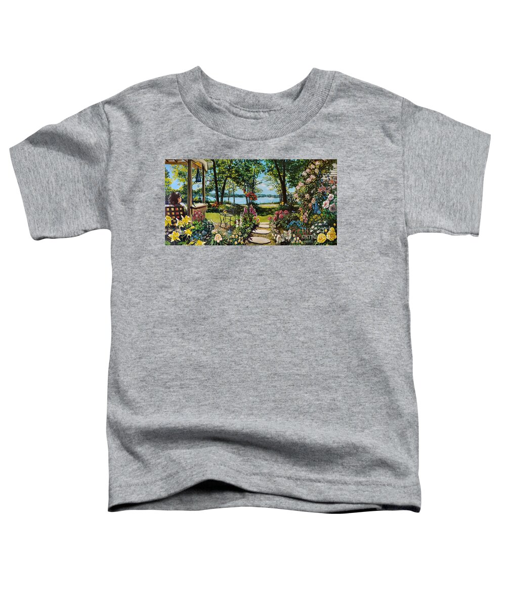Garden Toddler T-Shirt featuring the painting Fran's Garden by Merana Cadorette