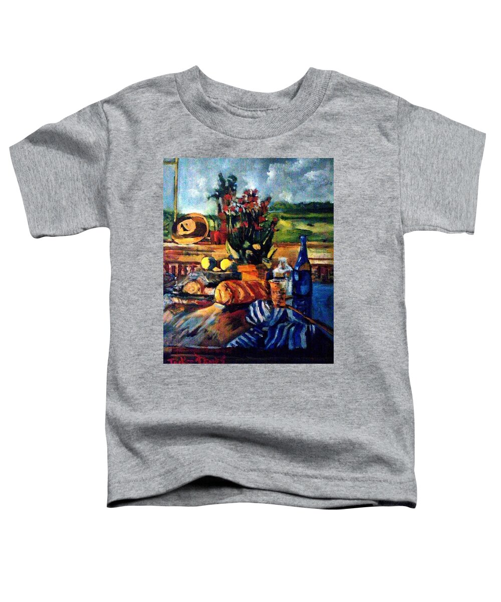 Paris Toddler T-Shirt featuring the painting French Bread by Julie TuckerDemps