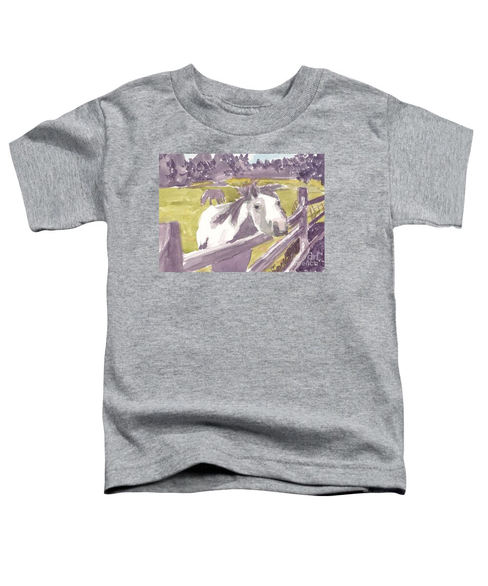 Arnold Toddler T-Shirt featuring the painting Friendly Welsh Pony by Maryland Outdoor Life