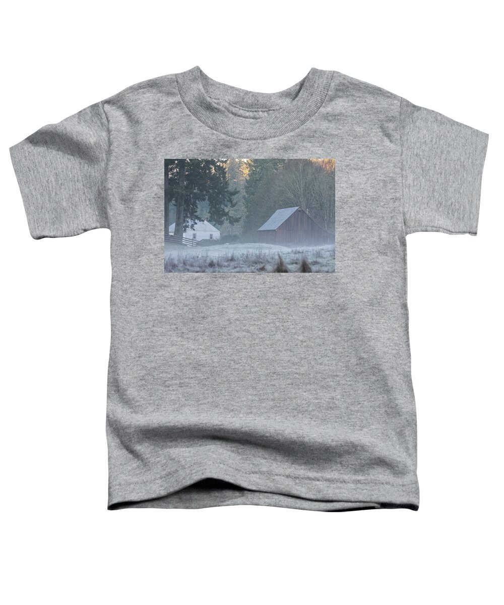 Frost Toddler T-Shirt featuring the photograph Frosty Morning on the Farm by Randy Hall