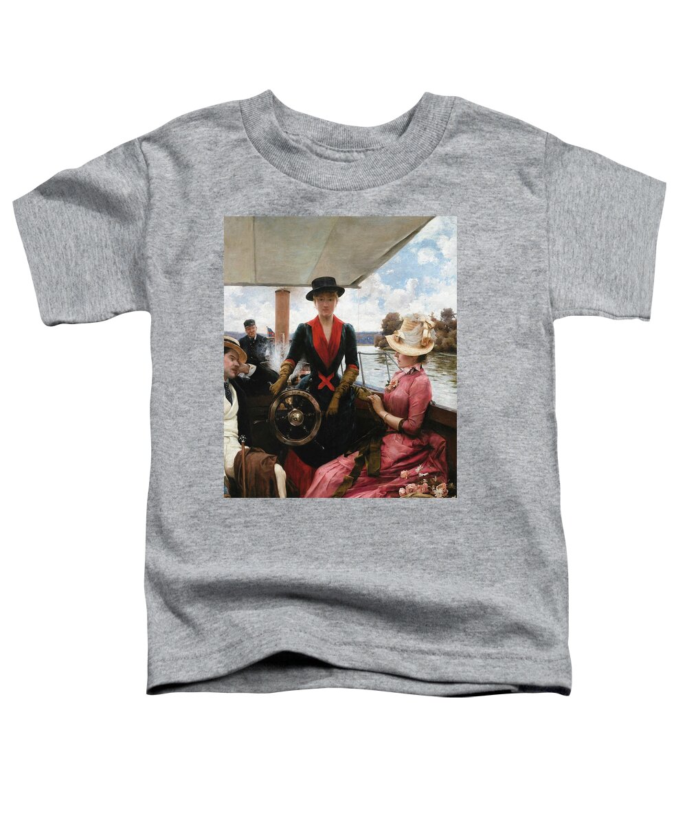 Full Speed Toddler T-Shirt featuring the painting Full Speed by Julius LeBlanc Stewart