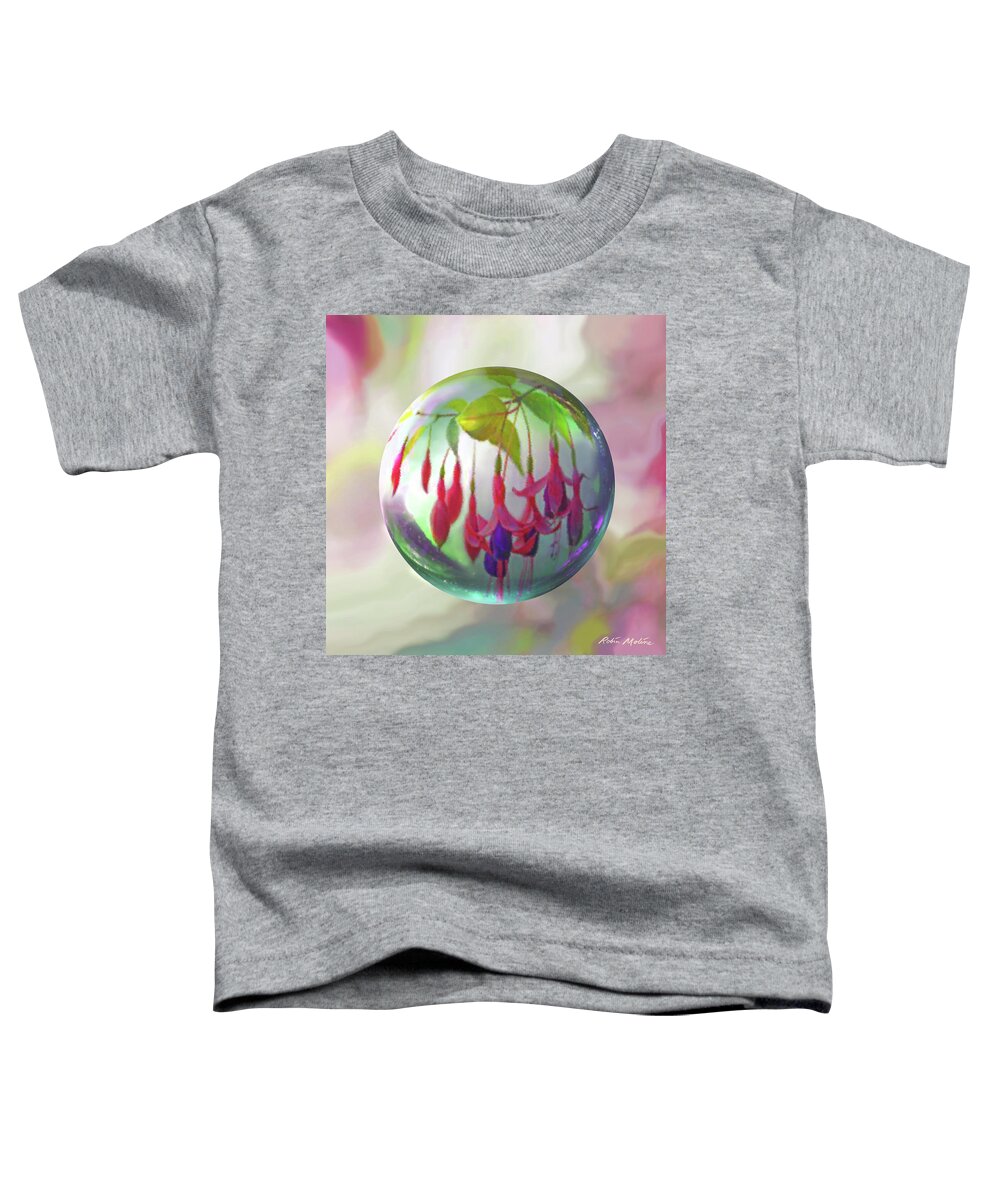 Fuchsia Toddler T-Shirt featuring the painting Fuschia Say by Robin Moline