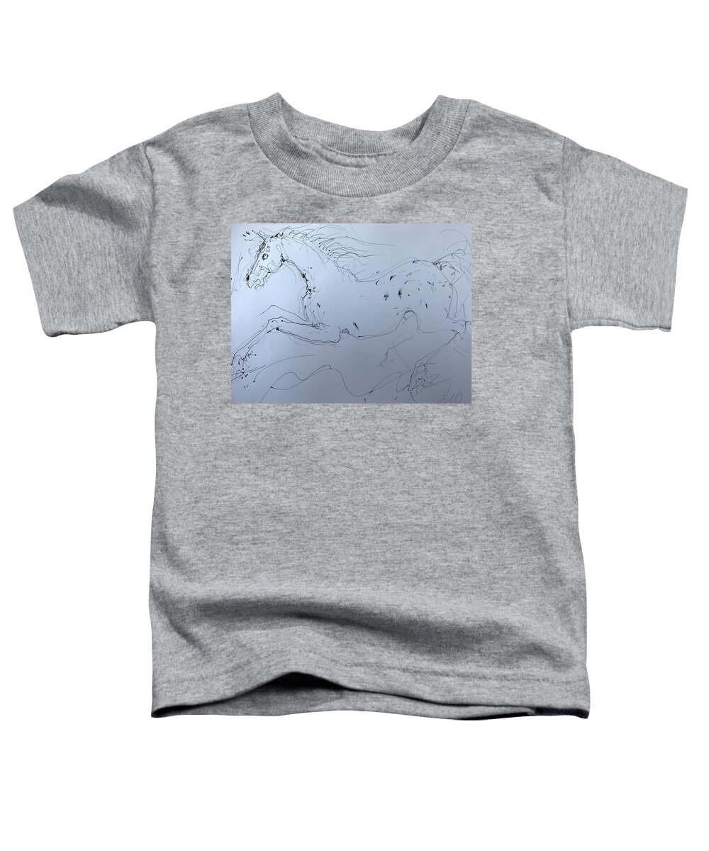 Horse Toddler T-Shirt featuring the painting Galloping Appaloosa by Elizabeth Parashis