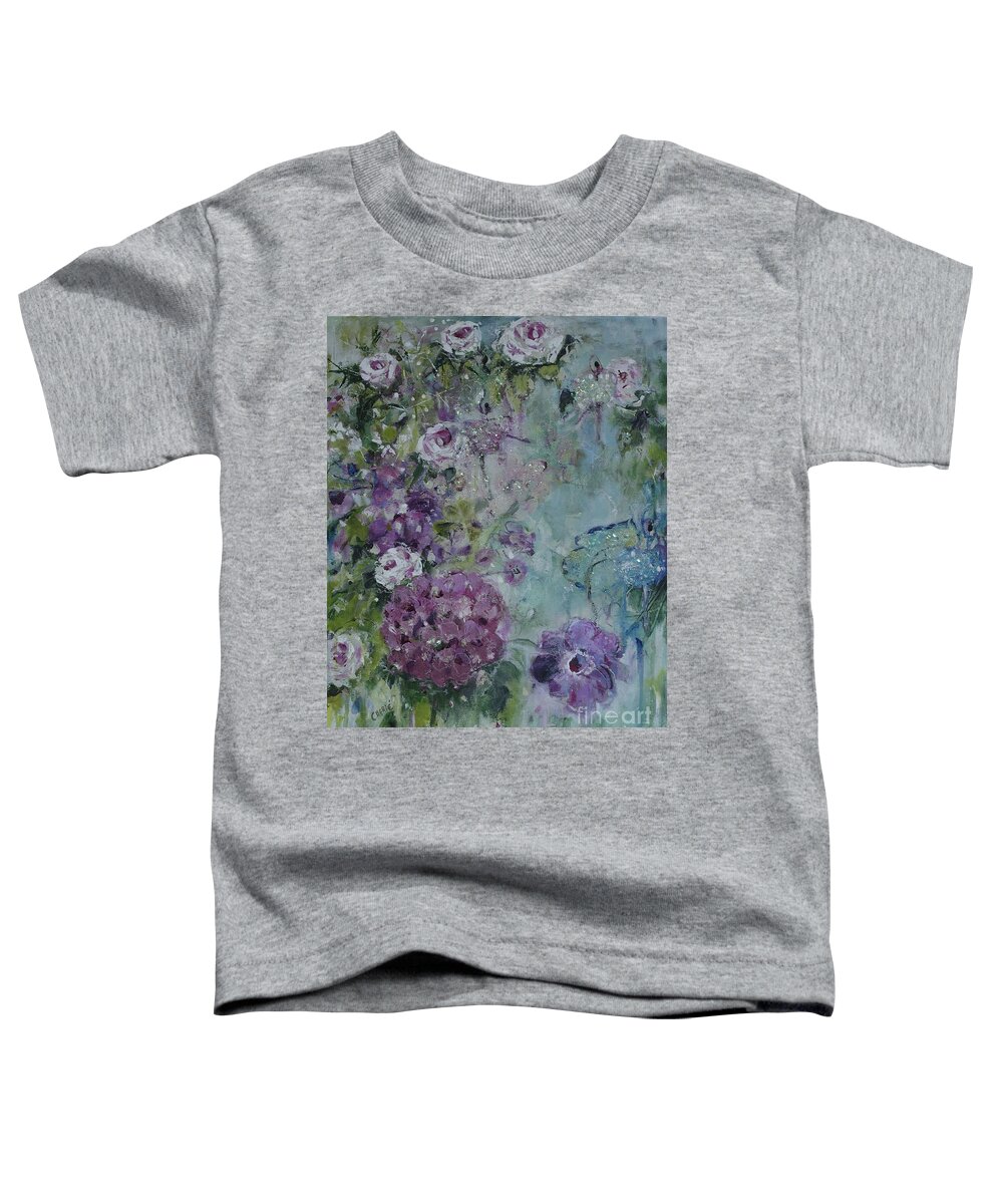 Garden Ballet Toddler T-Shirt featuring the painting Garden Ballet by Cherie Salerno