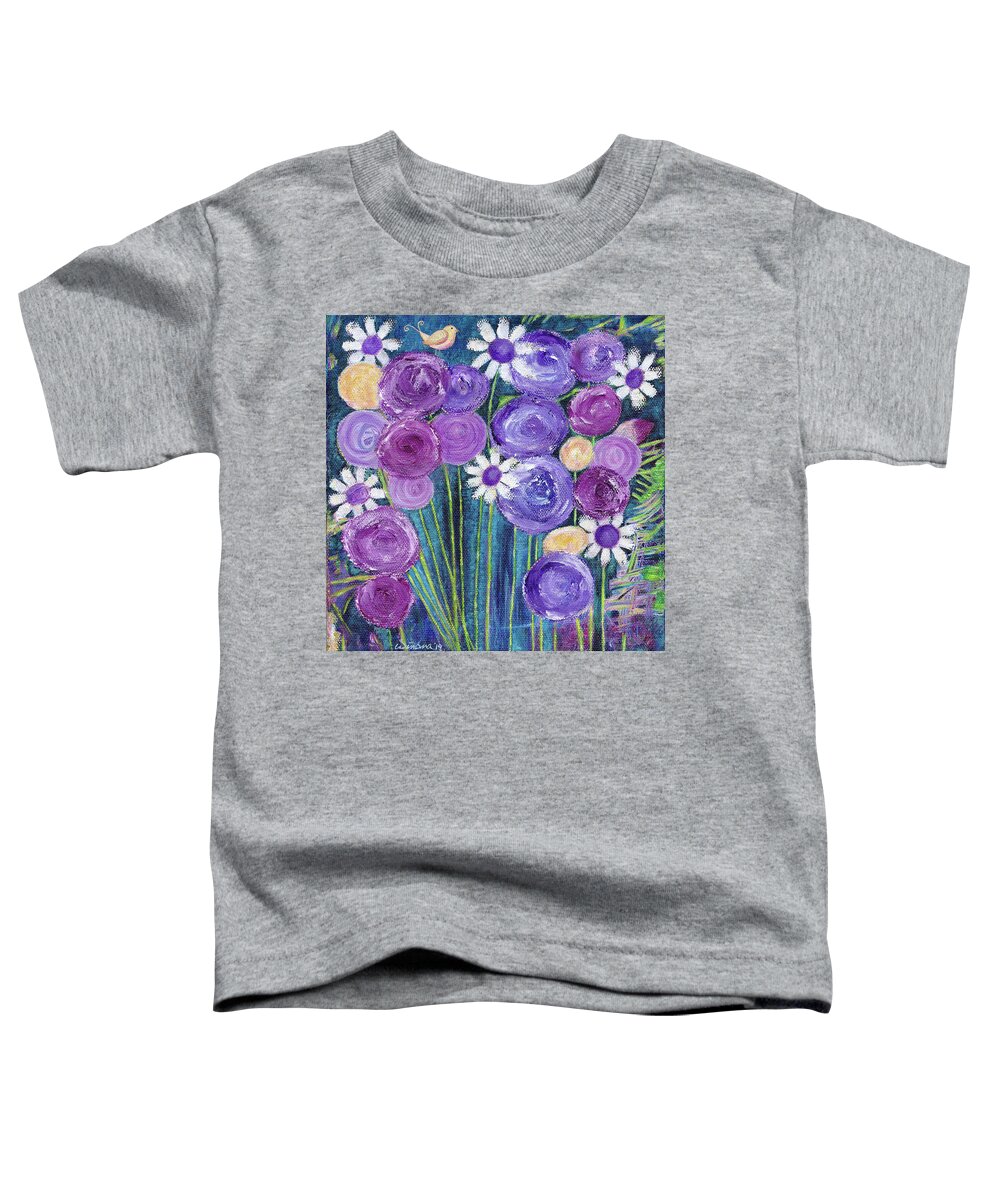 Abstract Toddler T-Shirt featuring the painting Garden by Winona's Sunshyne