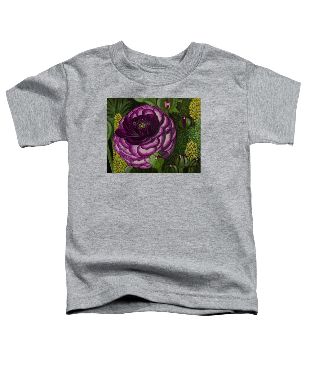 Floral Toddler T-Shirt featuring the painting Garnet Punch by Donna Manaraze