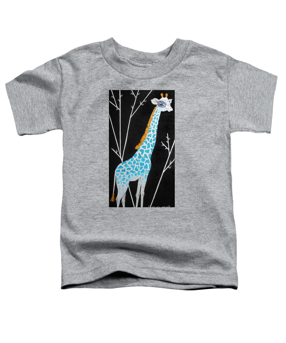 Giraffe Toddler T-Shirt featuring the painting Gentle Giraffe by Jayne Somogy