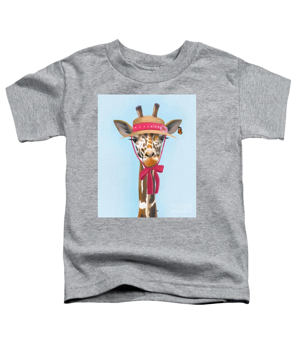 Gertrude Toddler T-Shirt featuring the painting Gertrude the Giraffe by Tammy Lee Bradley