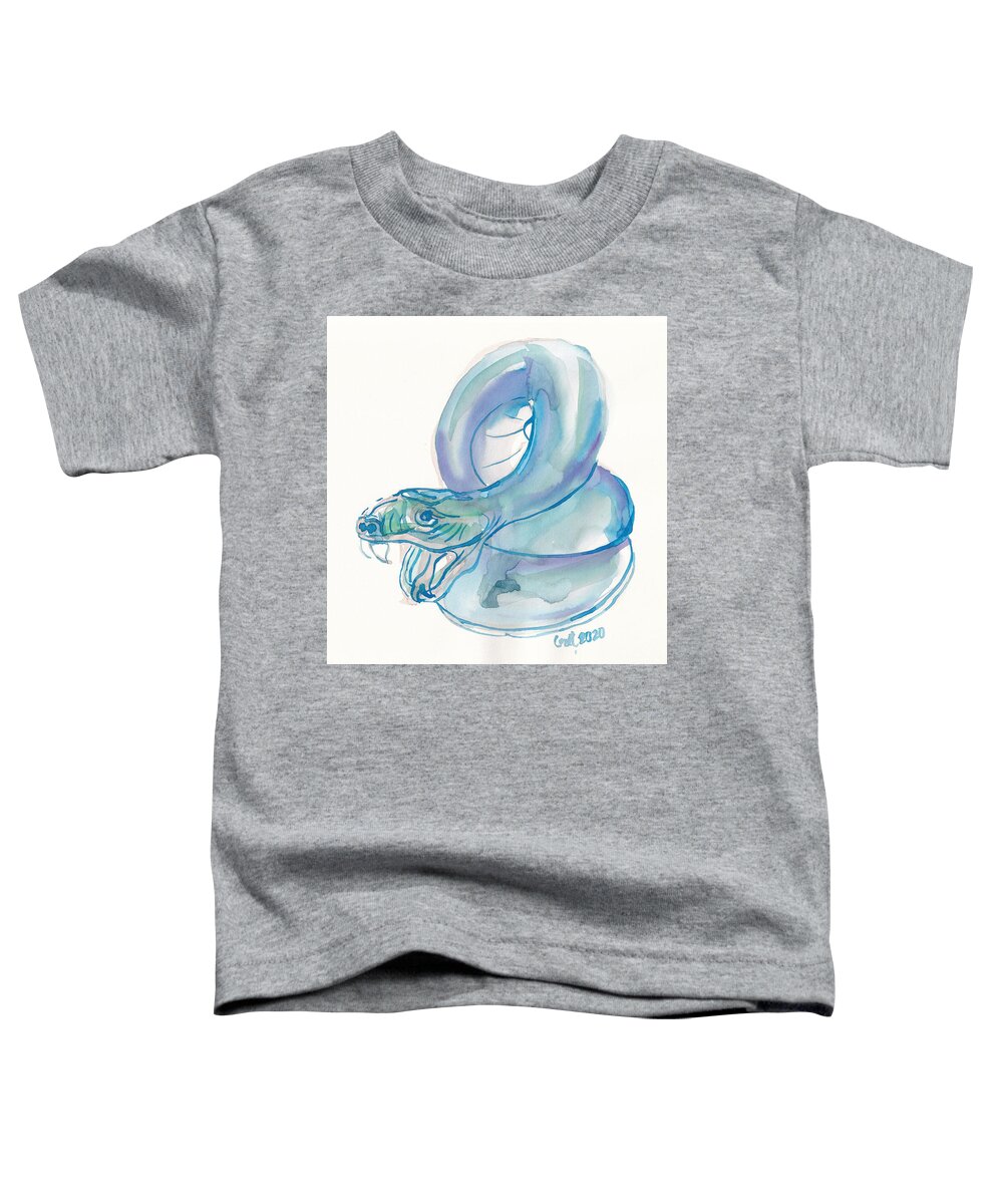 Miniature Toddler T-Shirt featuring the painting Giant Snake by George Cret