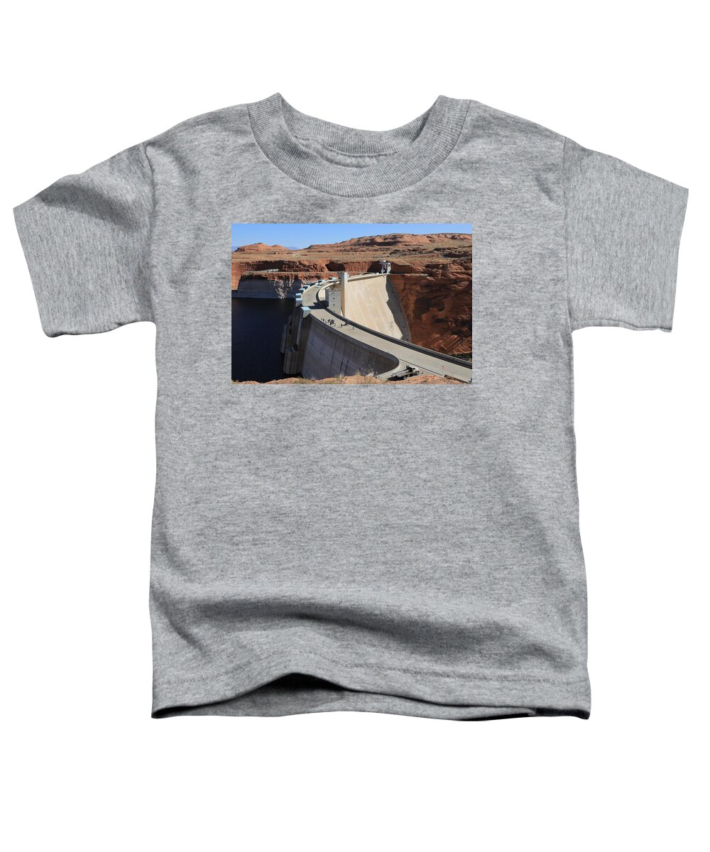 Glen Canyon Dam Toddler T-Shirt featuring the photograph Glen Canyon Dam and Lake Powell by Richard Krebs