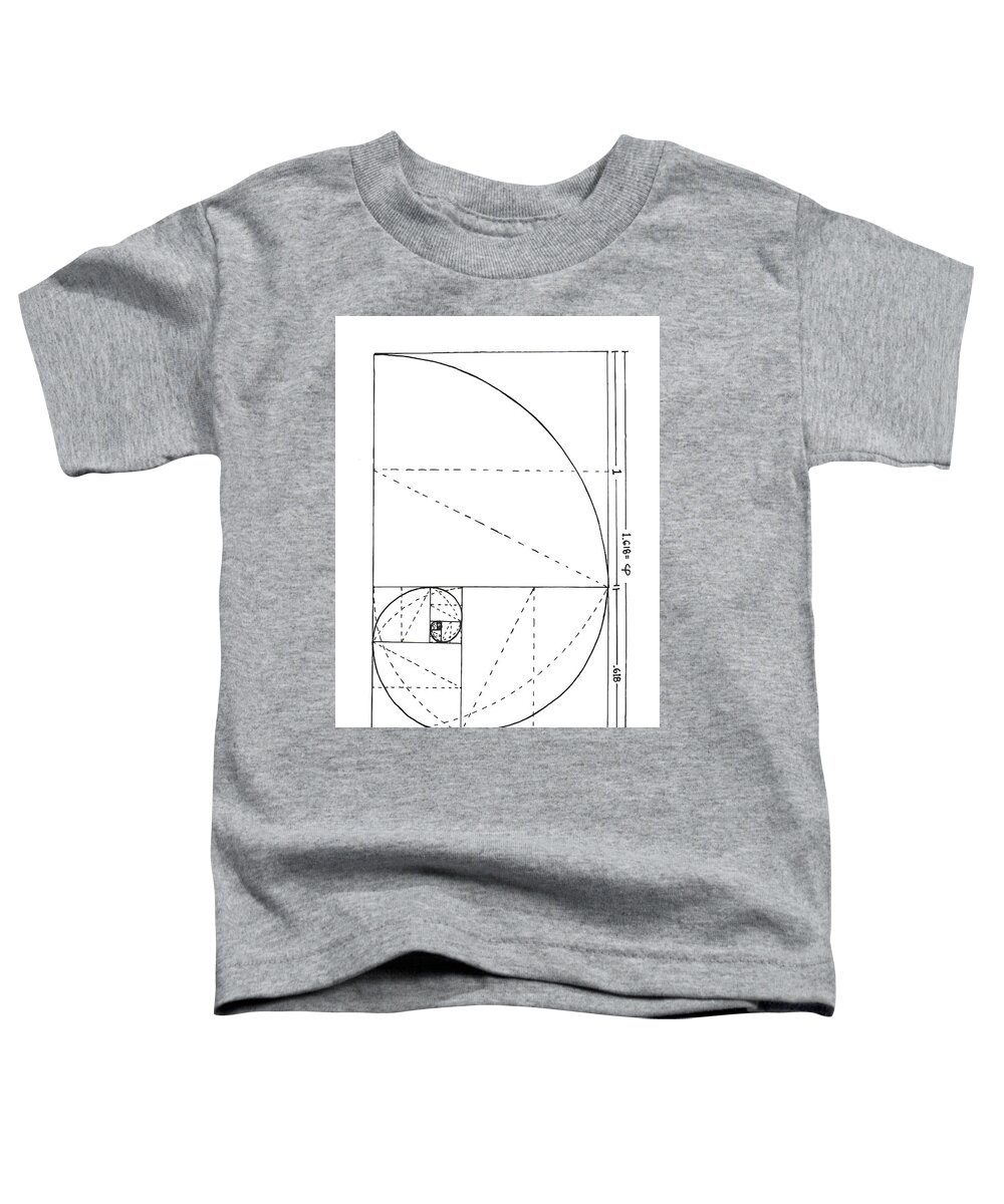 Golden Toddler T-Shirt featuring the drawing Golden Spiral by Trevor Grassi