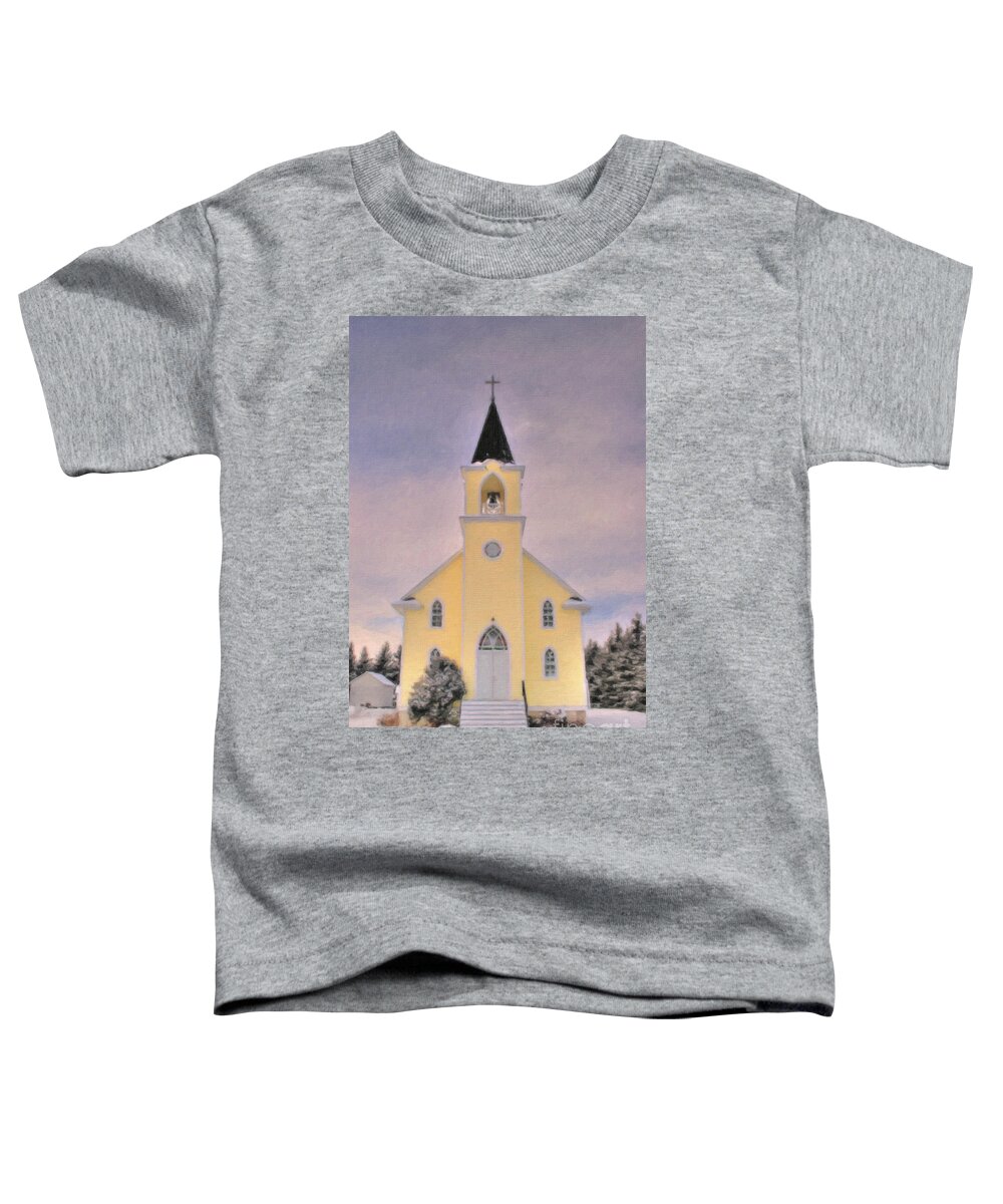 Landscape Toddler T-Shirt featuring the painting Gothic Revival Church by Chris Armytage