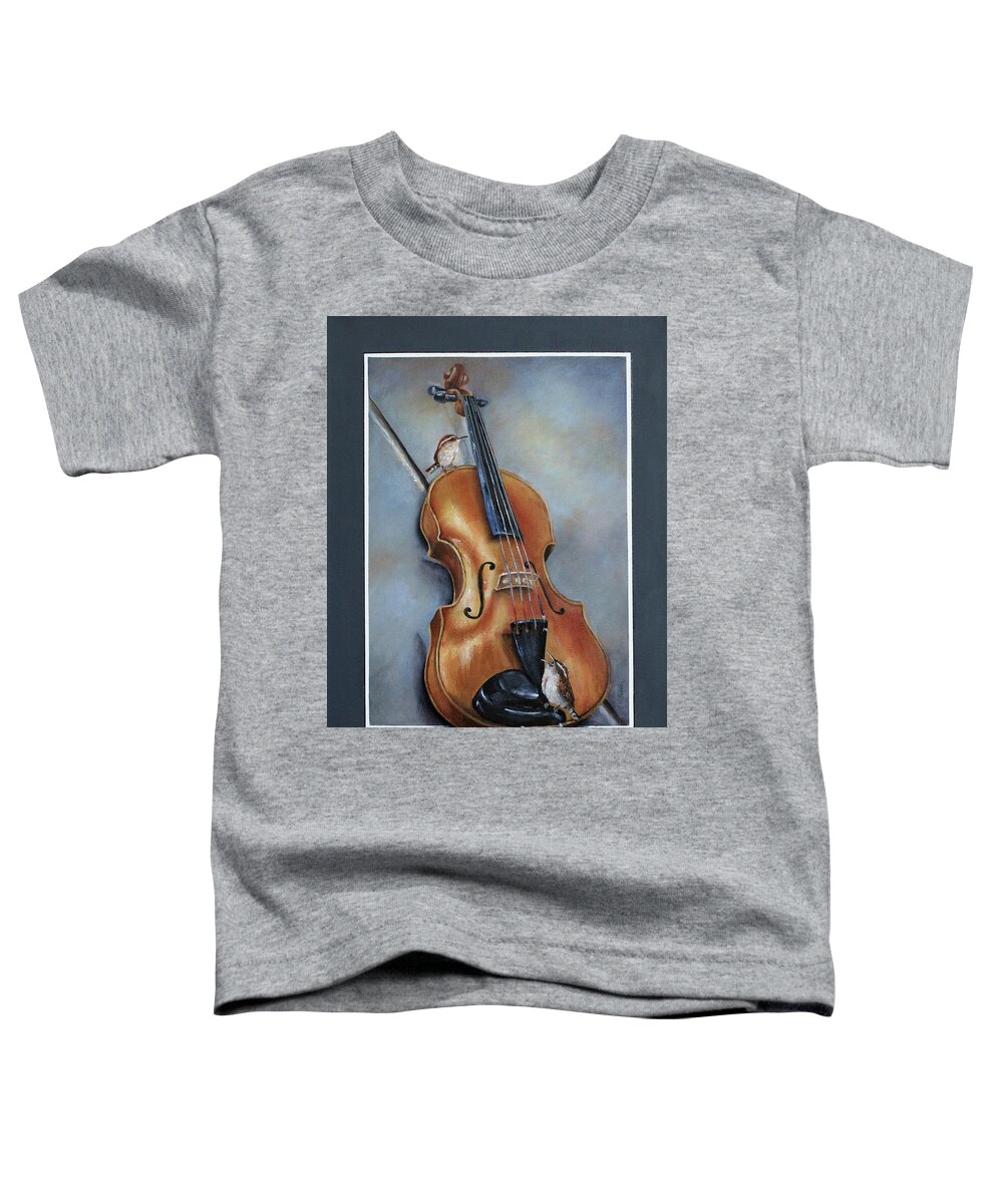 Violin Toddler T-Shirt featuring the painting Grandpa's Melody by Mary McCullah