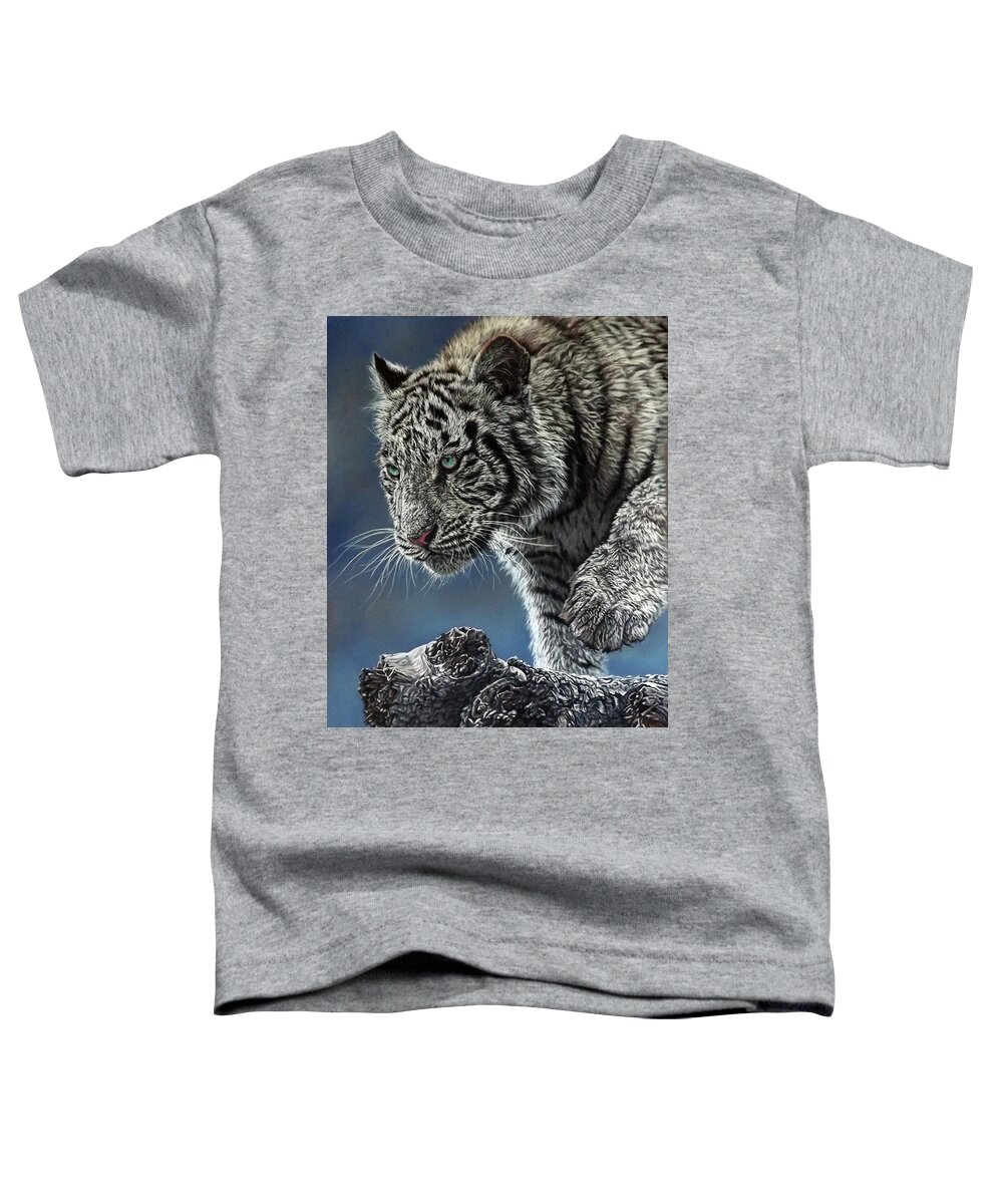 Tiger Toddler T-Shirt featuring the painting Great White Hunter by Linda Becker