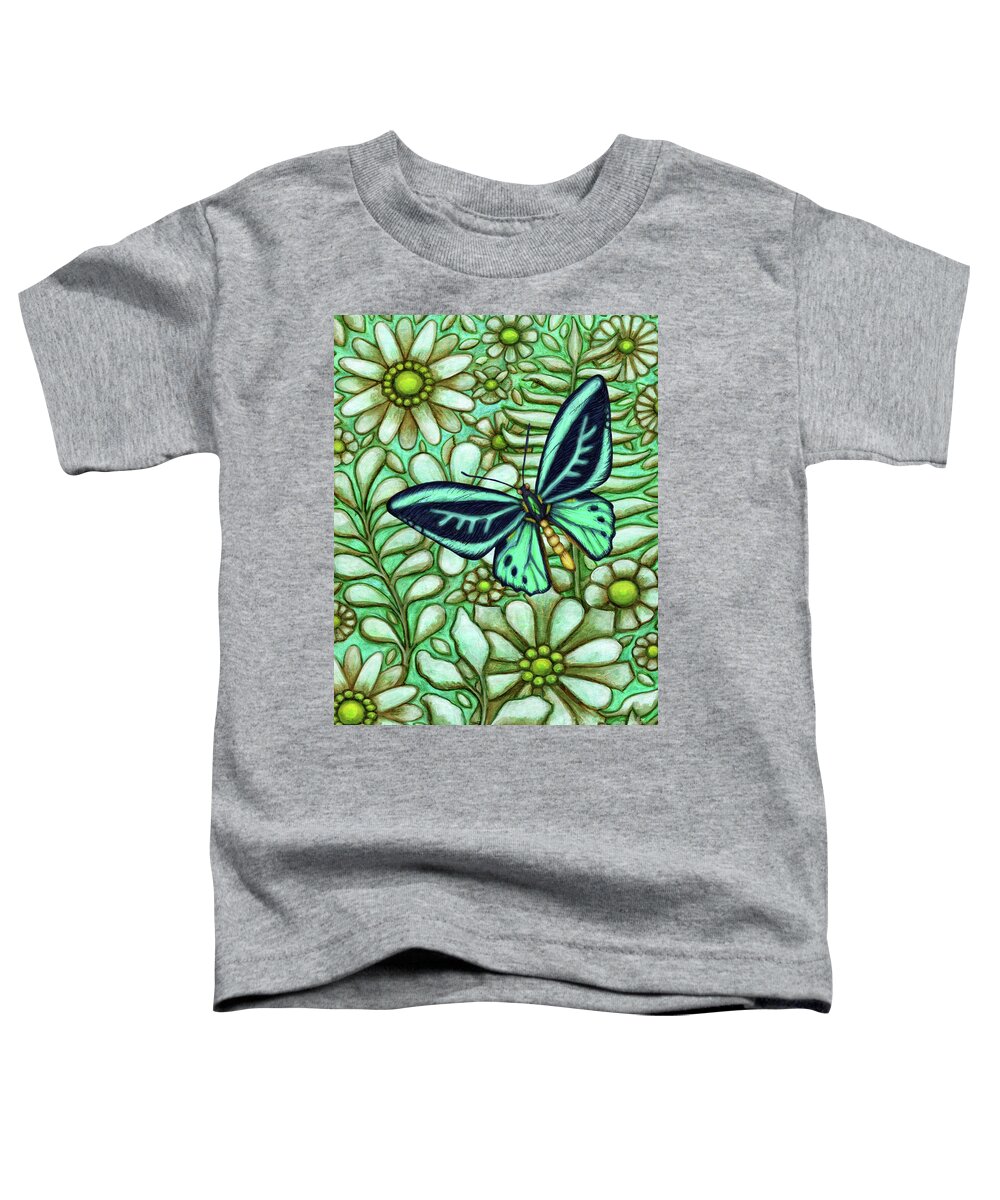 Butterfly Toddler T-Shirt featuring the painting Green Poseidon Tapestry by Amy E Fraser