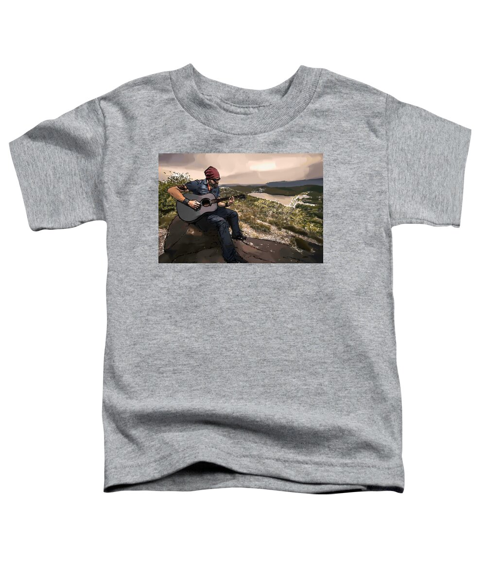 Landscape Toddler T-Shirt featuring the painting Guitarist - DWP1407212 by Dean Wittle