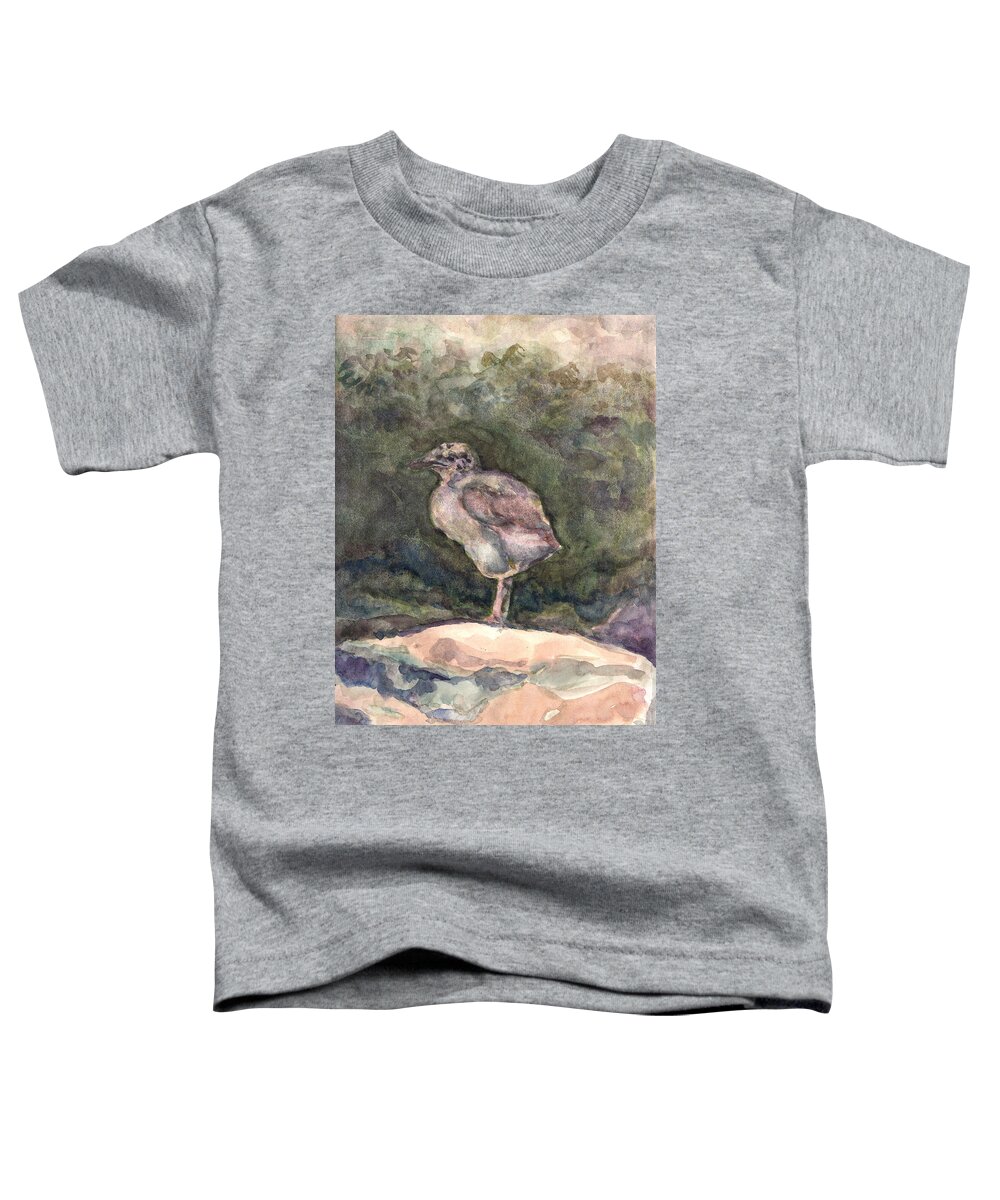Gull Toddler T-Shirt featuring the painting Gull Chick by Abby McBride