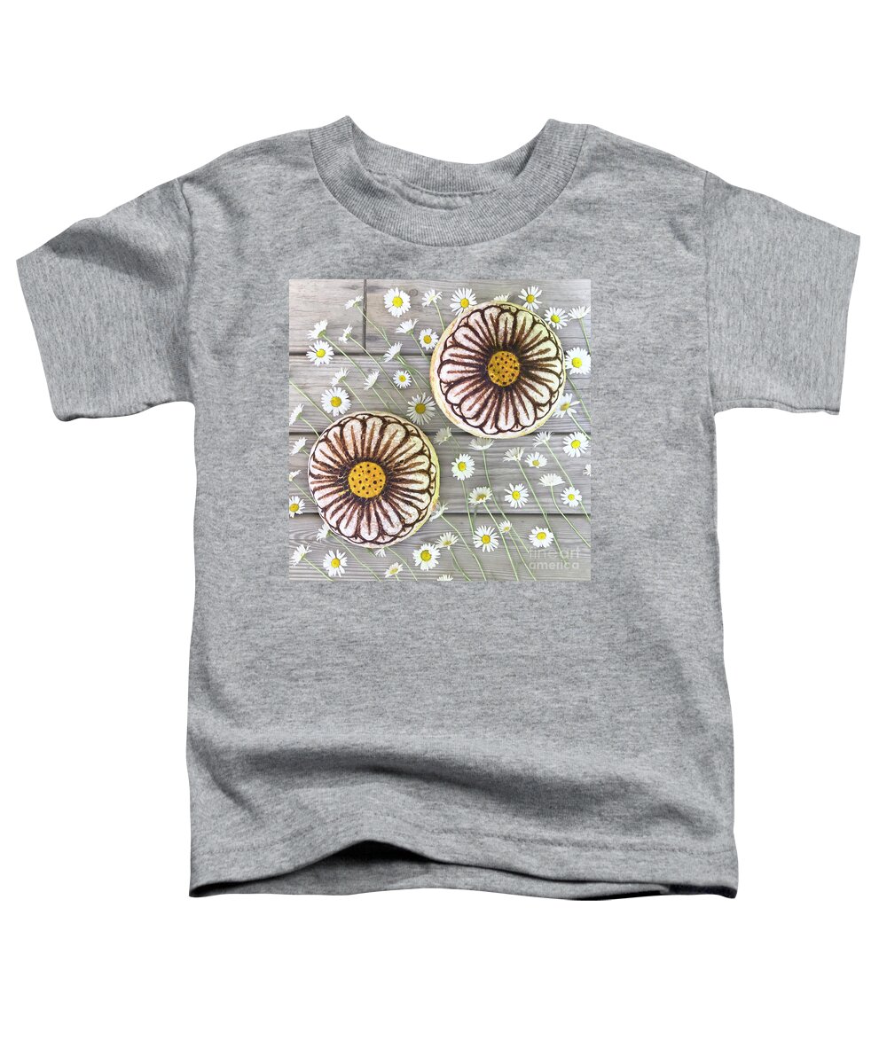 Bread Toddler T-Shirt featuring the photograph Hand Painted Sourdough Daisy Duo 3 by Amy E Fraser