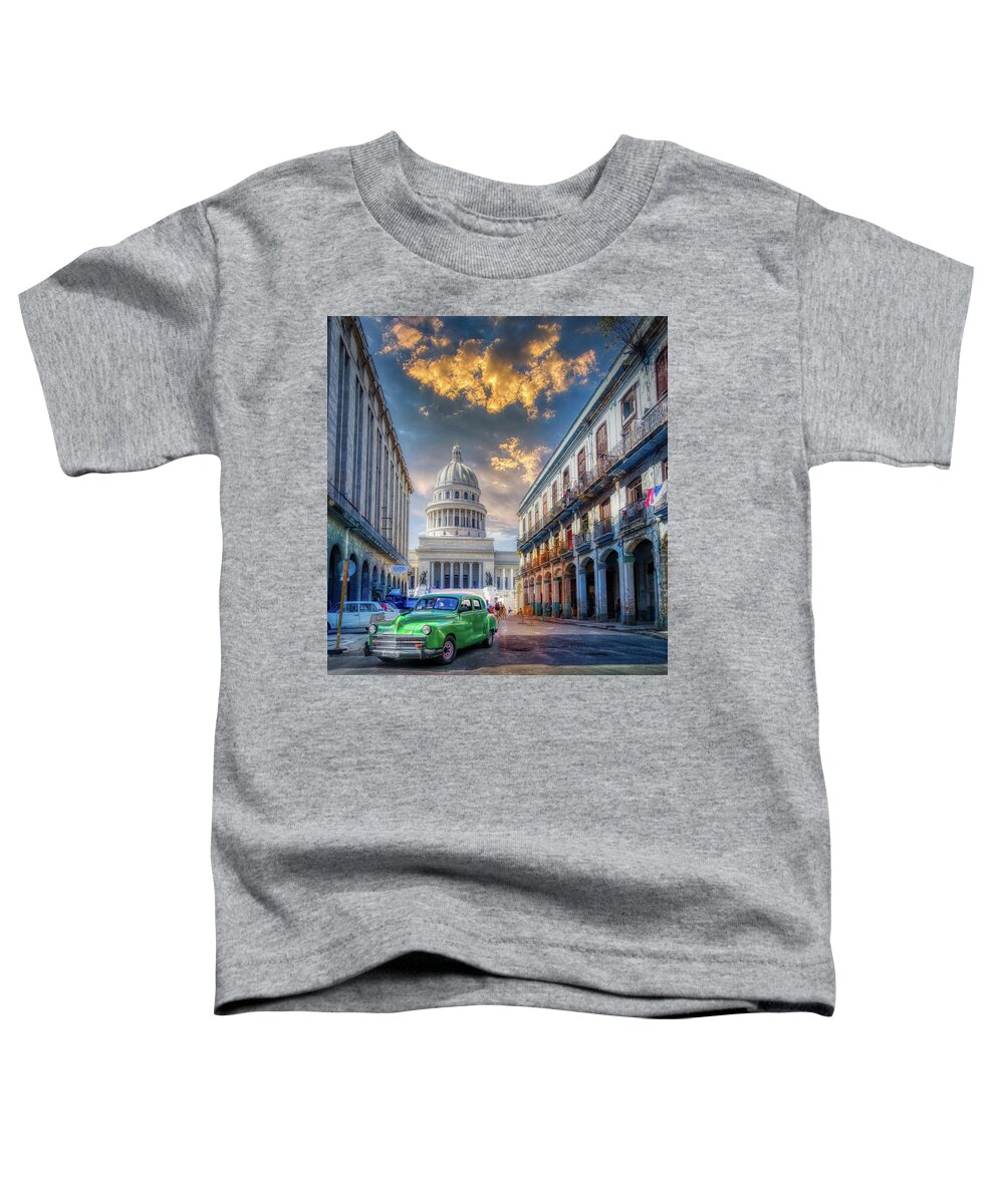 La Habana Toddler T-Shirt featuring the photograph Havana, calle Brasil by Micah Offman