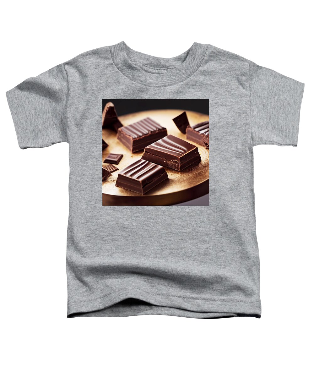 Hazlenut Chocolates On Gold Platter Toddler T-Shirt featuring the digital art Hazlenut Chocolates On Gold Platter by Craig Boehman