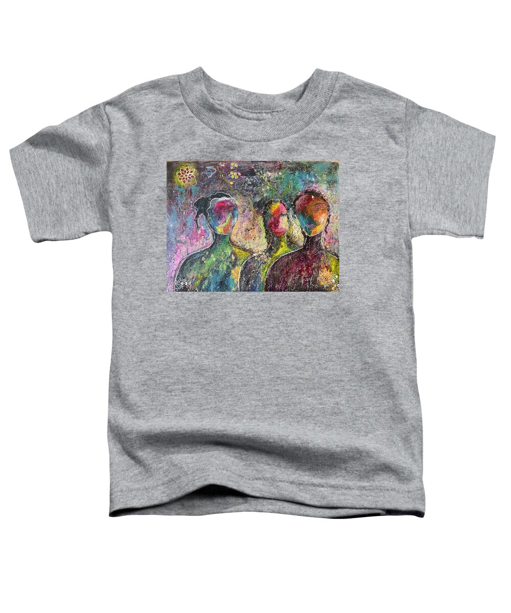 Abstract Toddler T-Shirt featuring the painting Heart to Heart by Raji Musinipally
