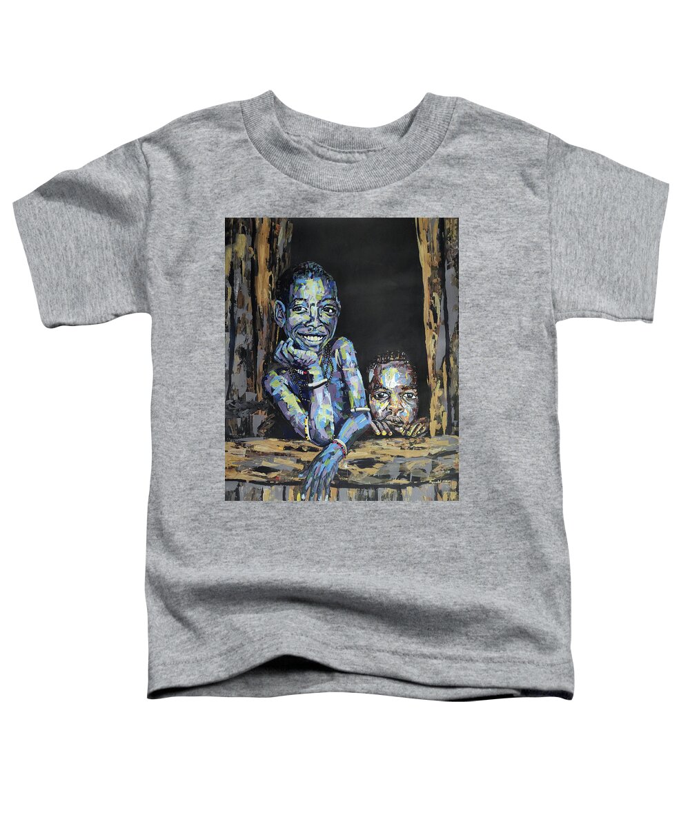  Toddler T-Shirt featuring the painting Hello Stranger by Ronnie Moyo