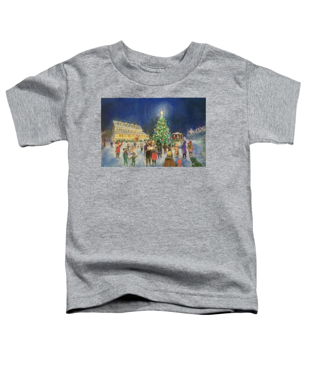 Holiday Toddler T-Shirt featuring the pastel Hometown Holidays by Terre Lefferts