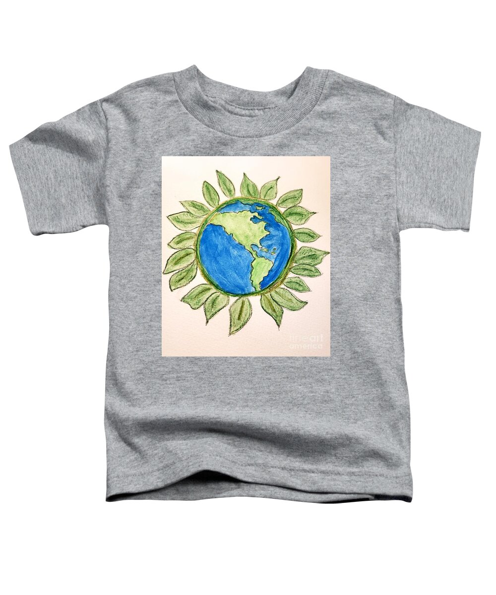 Mother Earth Toddler T-Shirt featuring the painting Honoring our Earth Mother by Margaret Welsh Willowsilk