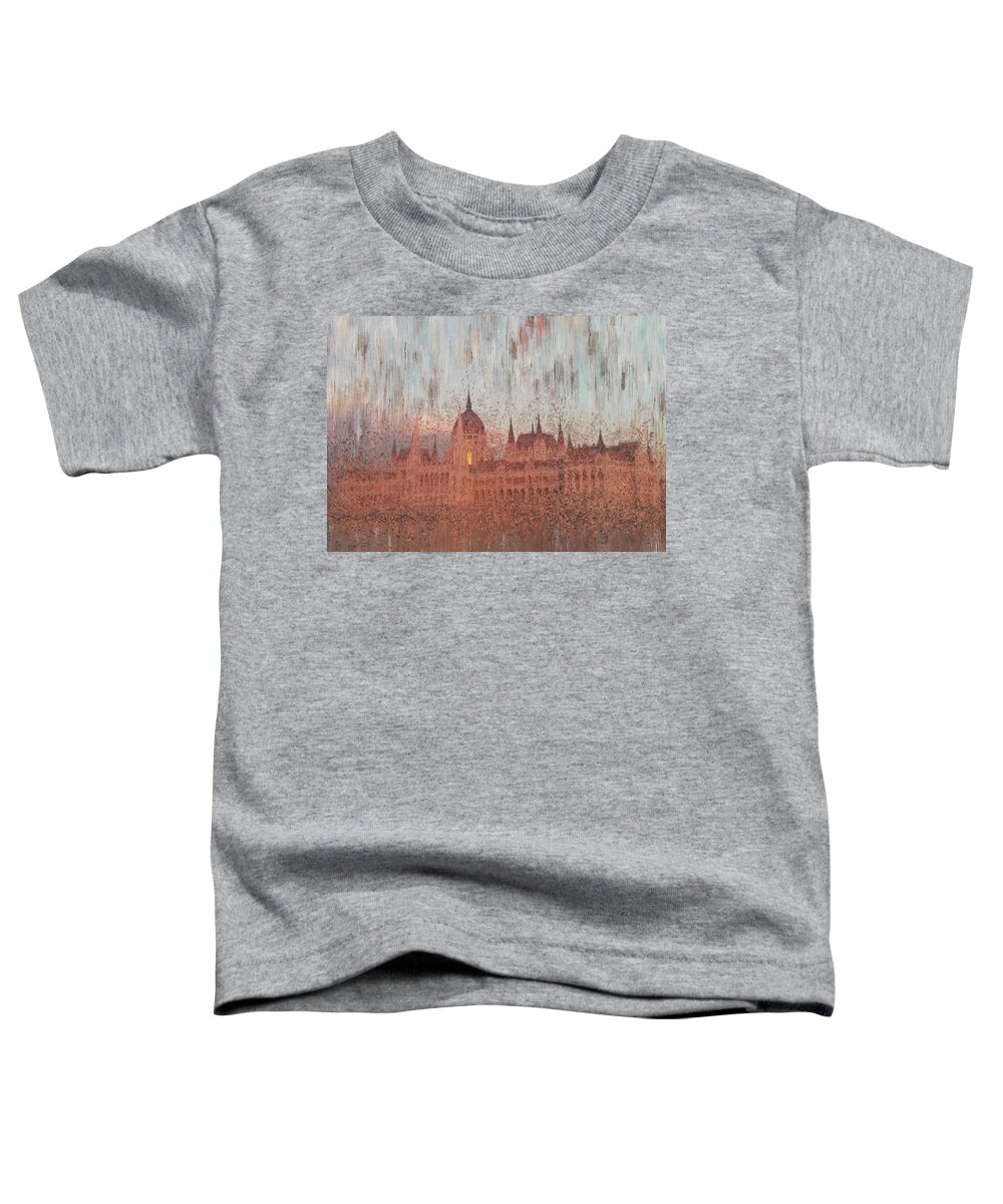 Budapest Toddler T-Shirt featuring the painting Hungarian Parliament Building by Alex Mir