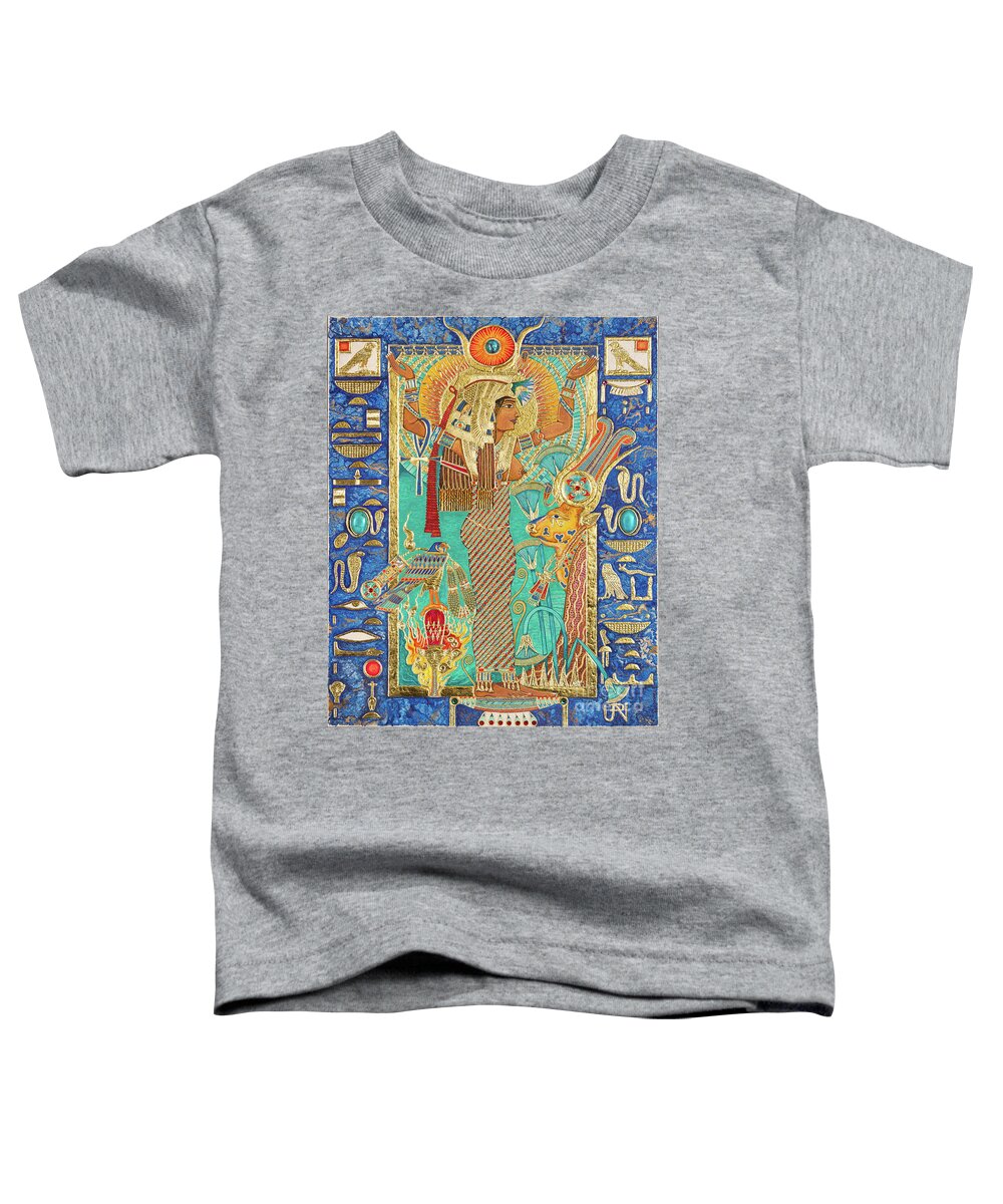 Hwt-her Toddler T-Shirt featuring the mixed media Hwt-Her Mistress of the Sky by Ptahmassu Nofra-Uaa