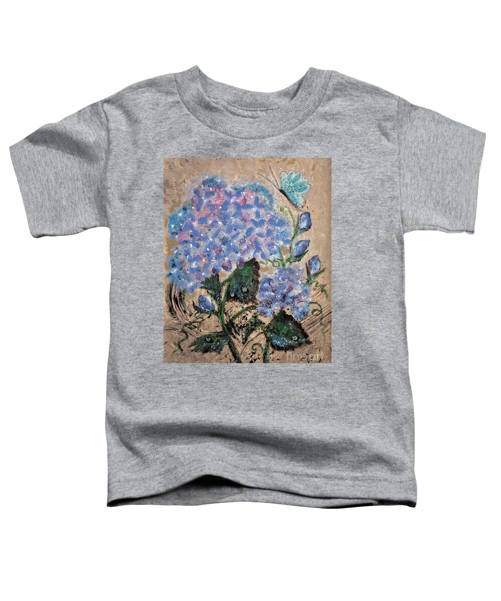 Hydrangea Toddler T-Shirt featuring the painting Hydrangea Hues by Lynn Raizel Lane