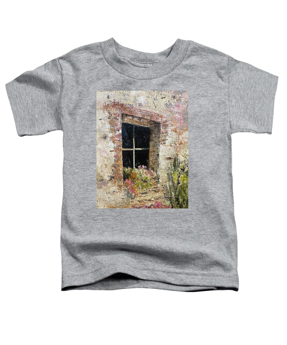 Painting Toddler T-Shirt featuring the painting I Always Get Flowers by Paula Pagliughi