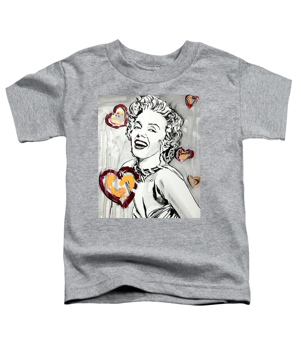 Marilyn Monroe Toddler T-Shirt featuring the painting I Heart Marilyn by Sergio Gutierrez