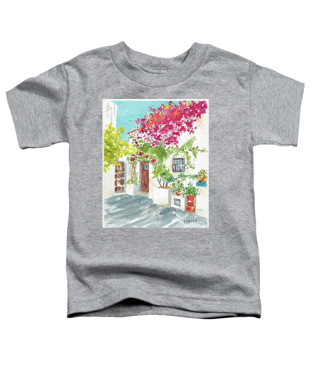 Impressionism Toddler T-Shirt featuring the painting Ibiza Courtyard by Pat Katz