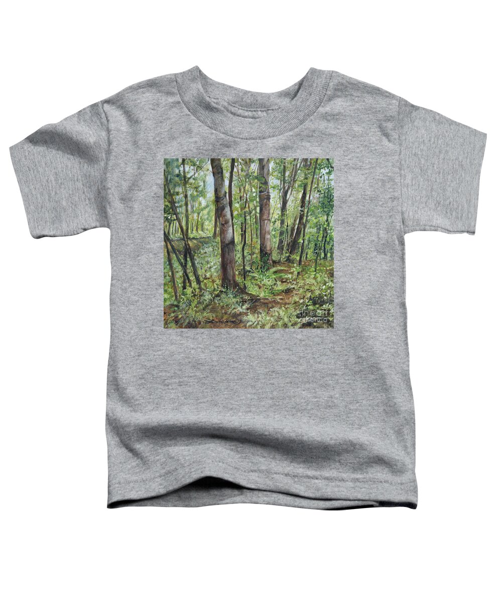 Landscape Toddler T-Shirt featuring the painting In the Shaded Forest by Laurie Rohner