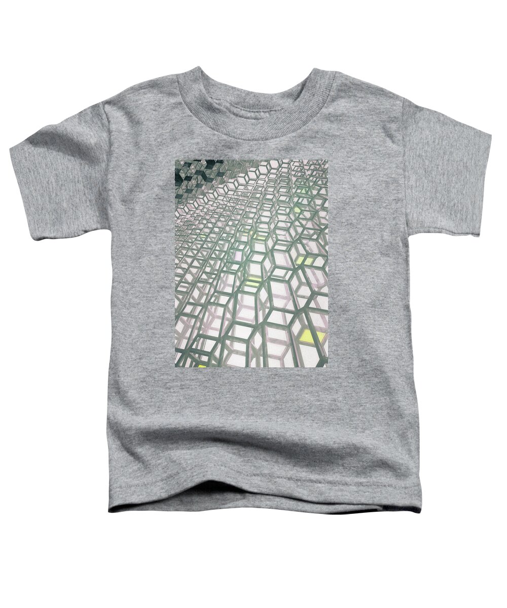 Iceland Toddler T-Shirt featuring the photograph Inside Harpa Reykjavik Iceland by Joan Carroll