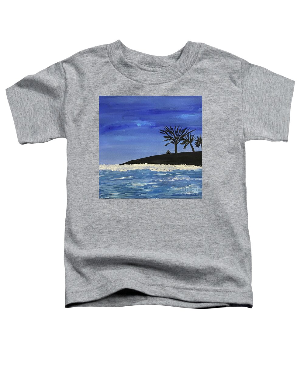 Island Toddler T-Shirt featuring the painting Island Sea by Lisa Neuman