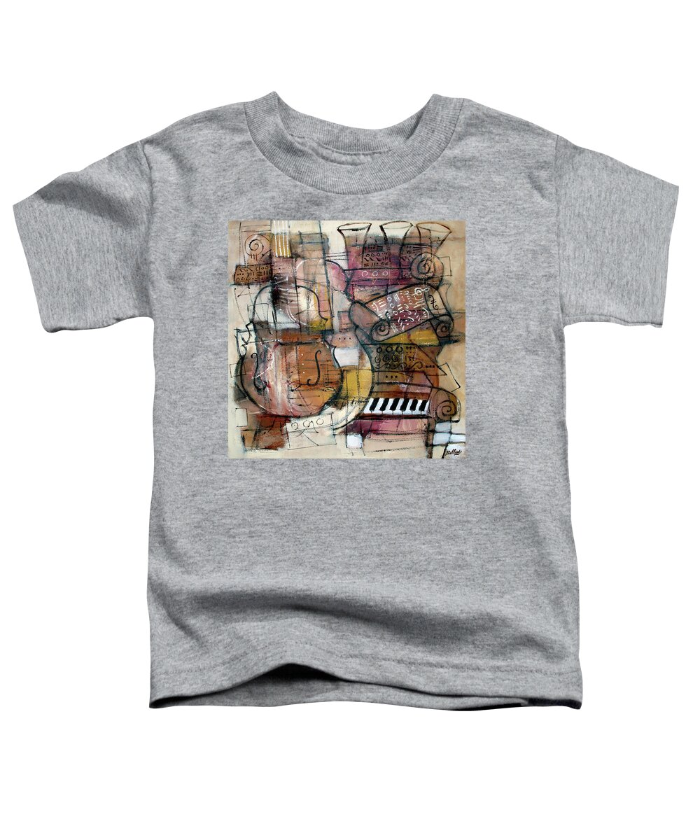 Music Toddler T-Shirt featuring the painting Jazz On Three by Jim Stallings