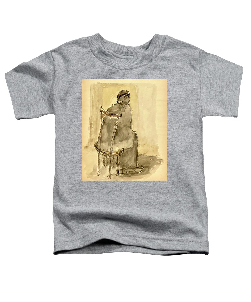 Elder Toddler T-Shirt featuring the painting Jerusalem Elder sketch II by David Euler
