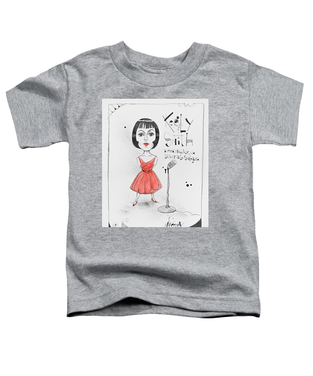  Toddler T-Shirt featuring the drawing Keely Smith by Phil Mckenney