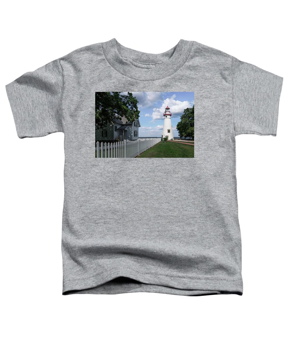 Keepers House Marblehead Lighthouse Toddler T-Shirt featuring the photograph Keepers House At Marblehead Lighthouse by Dale Kincaid