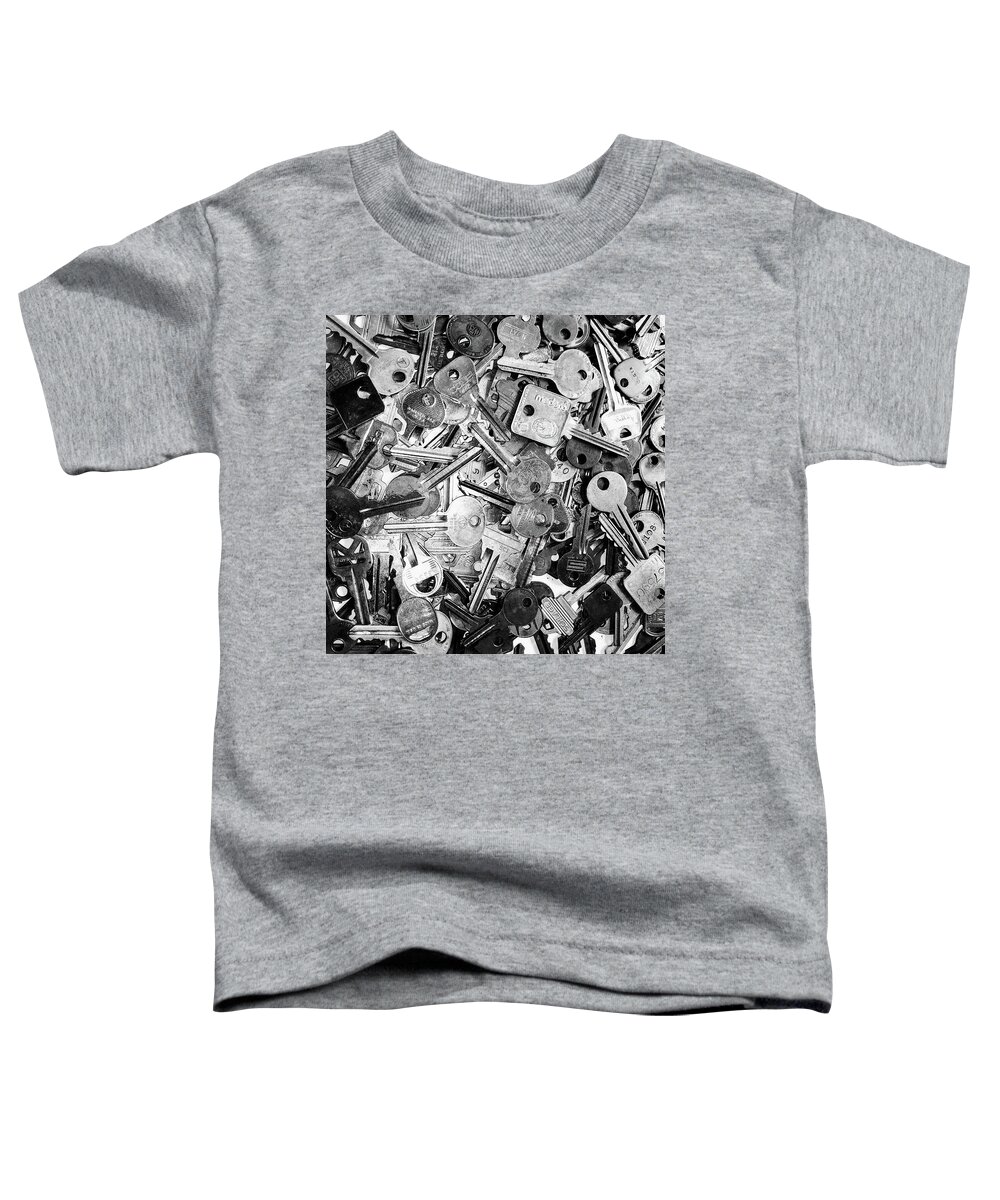 Keys Toddler T-Shirt featuring the photograph Keys in black and white by Valerie Collins