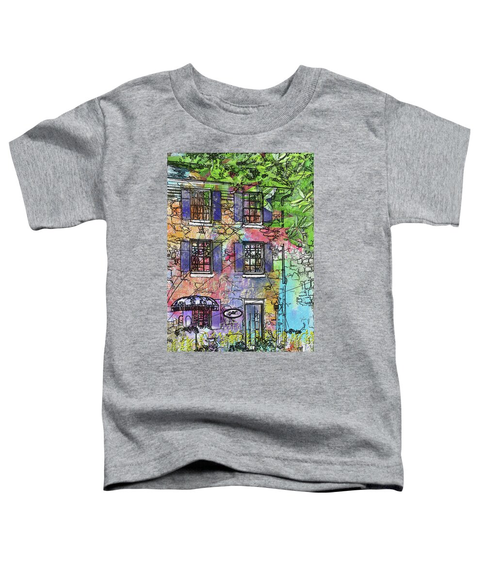 Architecture Toddler T-Shirt featuring the digital art La Boutique in Ellicott City by Lois Bryan