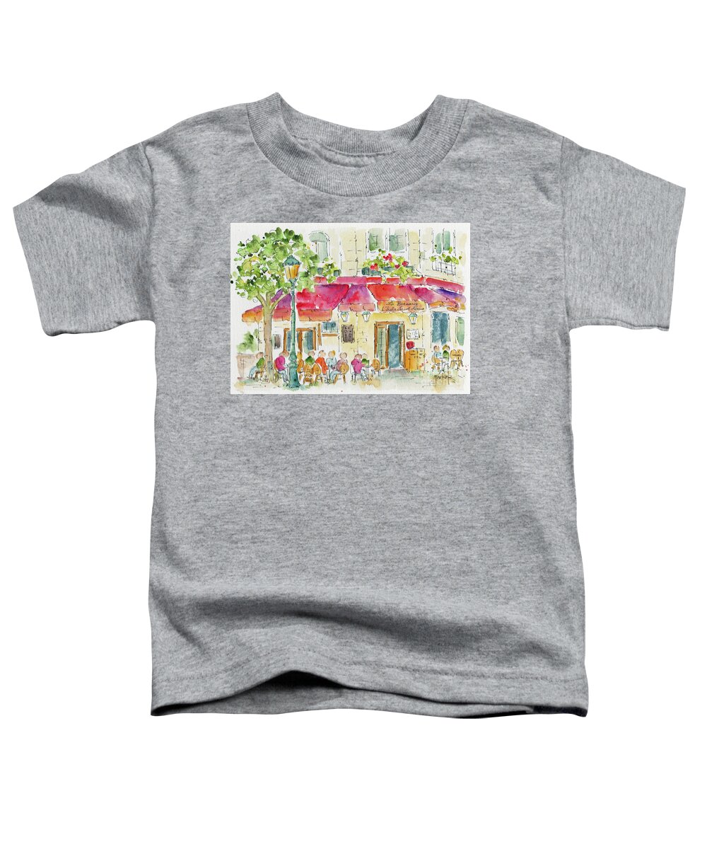 Impressionism Toddler T-Shirt featuring the painting La Brasserie Lisle St Louis Paris by Pat Katz
