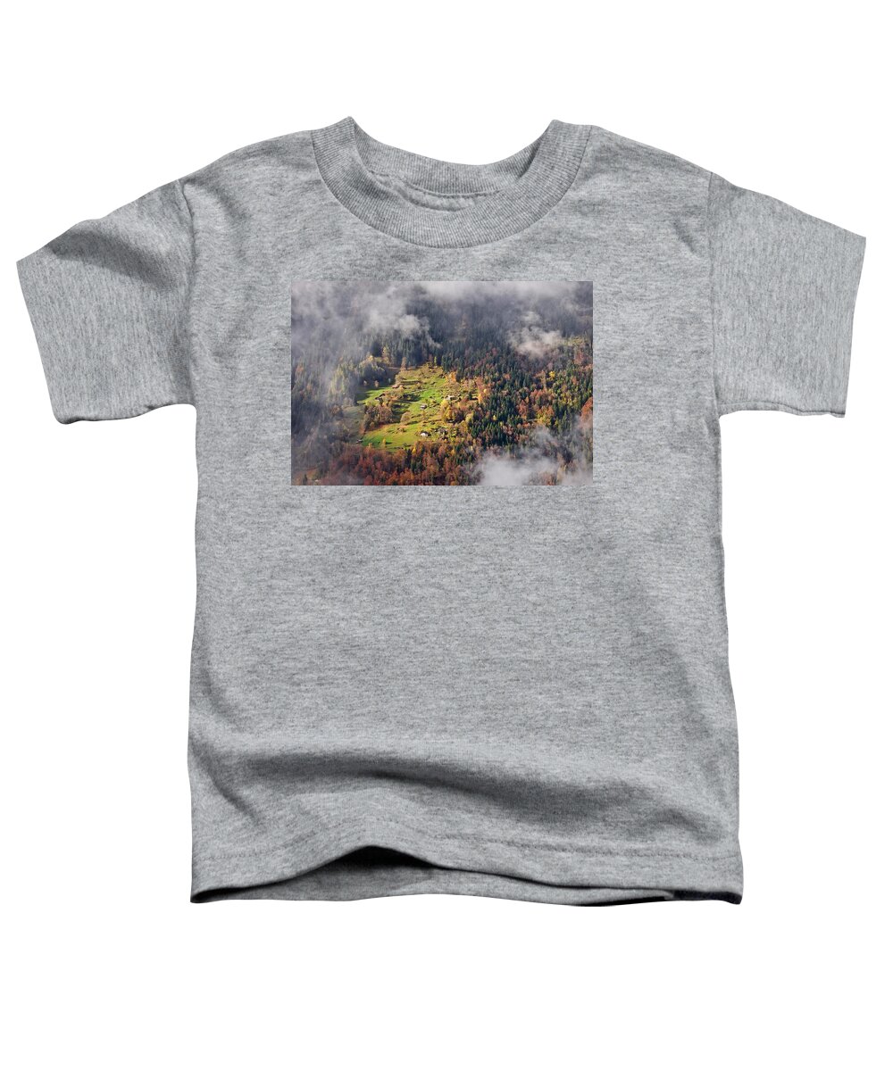 Fine Art Toddler T-Shirt featuring the photograph Lauterbrunnen Valley View from Hiking Trail by Amelia Racca