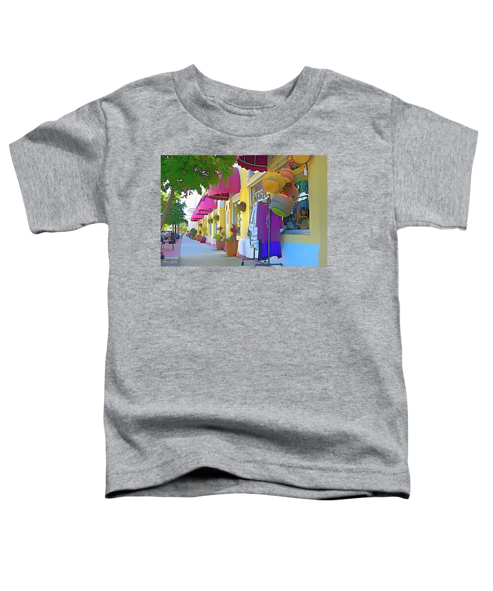 Shop Toddler T-Shirt featuring the photograph Let's Go Shopping by Alison Belsan Horton