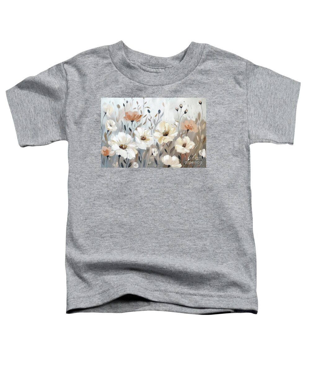 Flowers Toddler T-Shirt featuring the painting Light And Breezy Wildflowers by Tina LeCour
