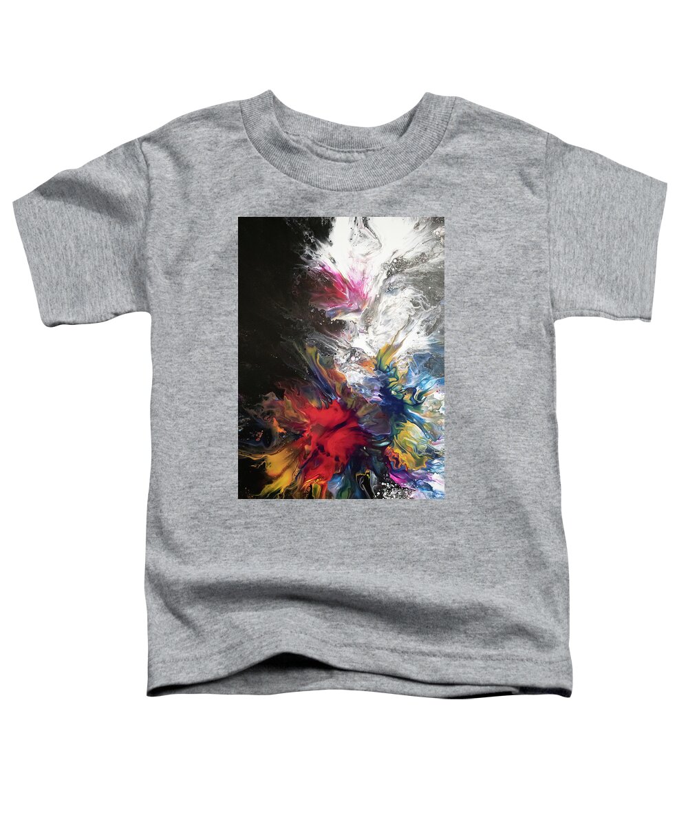 Pour Toddler T-Shirt featuring the mixed media Light and Darkness by Aimee Bruno