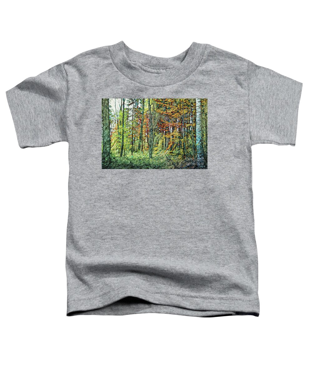 Photo Toddler T-Shirt featuring the digital art Light behind the Forest by Jutta Maria Pusl