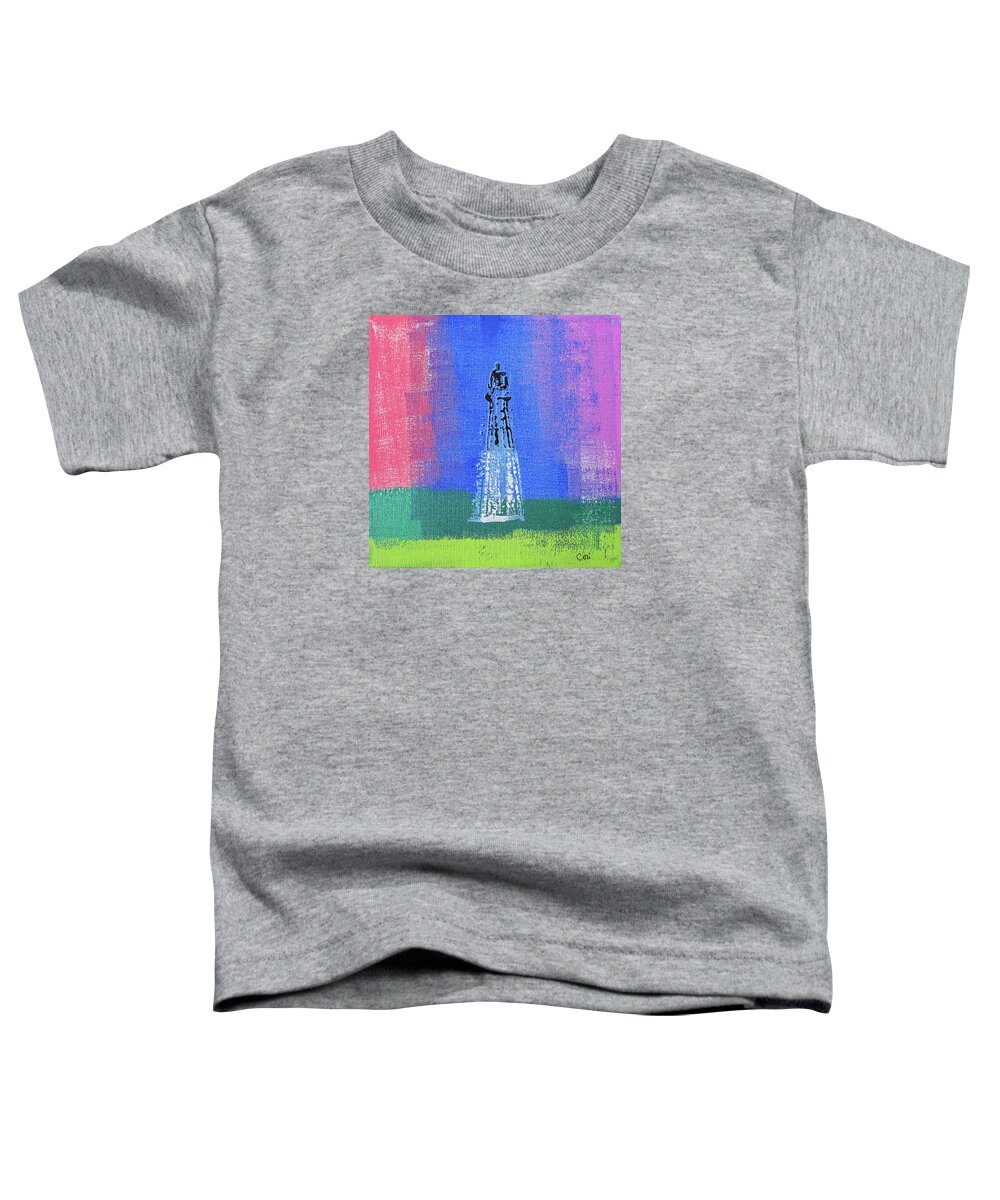 Lighthouse Toddler T-Shirt featuring the mixed media Light on the Horizon 1125 by Corinne Carroll